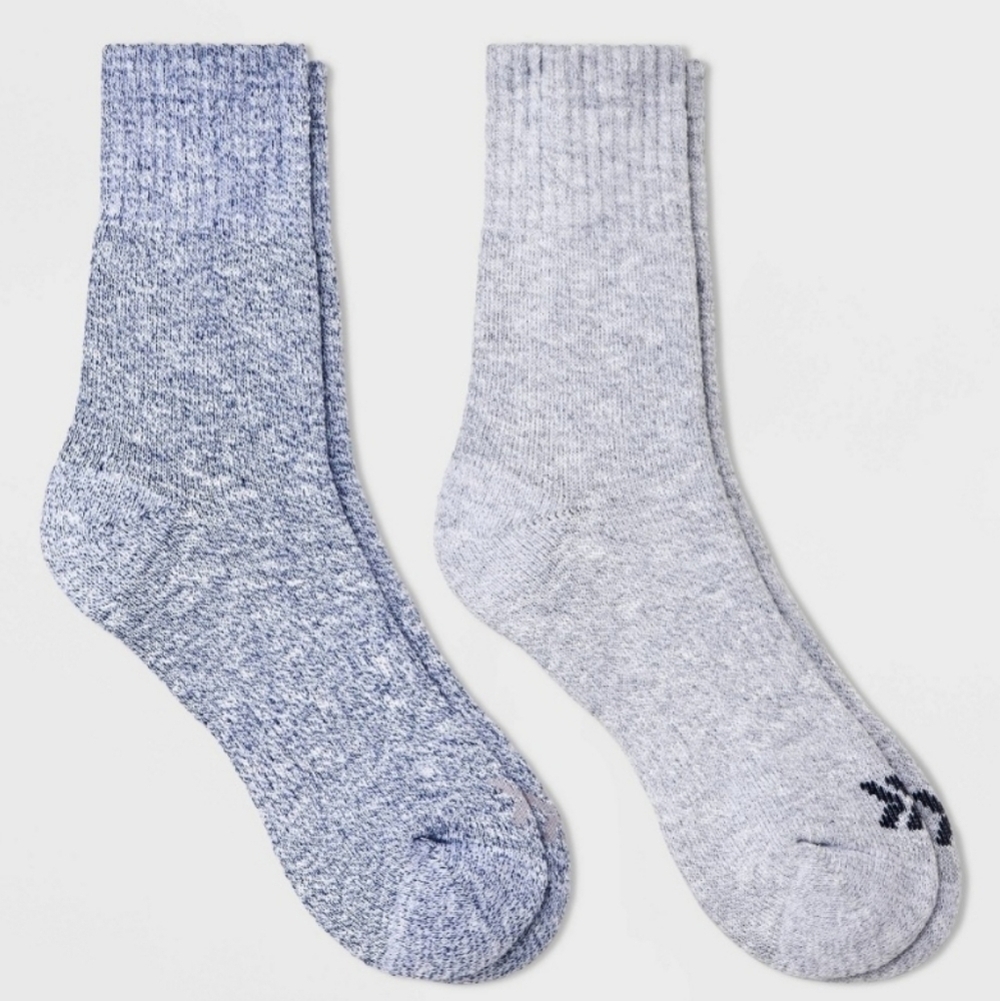 Men's Striped Marl Short Boot Socks - All In Motion Navy Blue/Gray 6-12